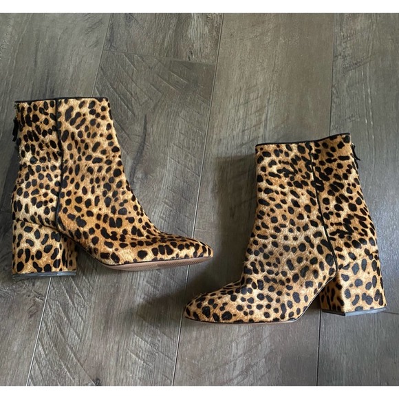 J. Crew Shoes - J.Crew Sadie Calf Hair leopard bootie 6.5 NWOB back zipper